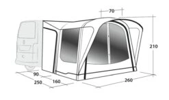 Outwell Newburg 160 Air Drive Away Awning -Full Camp Gear 111170 newburg 160 air drawing perspective2