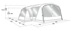 Outwell Mountain Lake 5ATC Tent (2022) -Full Camp Gear 111198 mountain lake 5atc drawing perspective2
