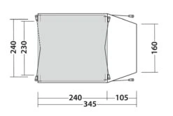 Outwell Beachcrest Drive Away Awning -Full Camp Gear 111238 beachcrest drawing floorplan3