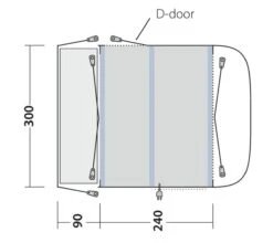 Outwell Newburg 240 Air Low Drive Away Awning -Full Camp Gear 111245 newburg 240 air drawing floorplan3