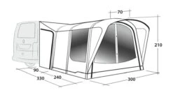 Outwell Newburg 240 Air Low Drive Away Awning -Full Camp Gear 111245 newburg 240 air drawing perspective2