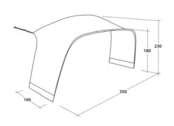Outwell Lounge Tent Connector L (2023) -Full Camp Gear 111341 lounge tent connector l drawing perspective2