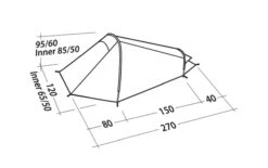 Robens Arrow Head 1 Tent (2023) -Full Camp Gear 130272 arrow head drawing perspective2 1