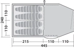 Robens Double Dreamer 4 Tent (2023) -Full Camp Gear 130278 double dreamer 4 drawing floorplan3