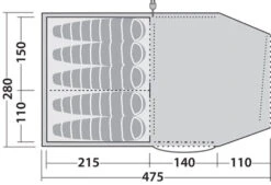 Robens Double Dreamer 5 Tent (2023) -Full Camp Gear 130279 double dreamer 5 drawing floorplan3