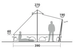 Outwell Robens Klondike Twin Tipi Tent (2023) -Full Camp Gear 130359 klondike twin drawing other4