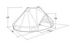 Outwell Robens Klondike Twin Tipi Tent (2023) -Full Camp Gear 130359 klondike twin drawing perspective2