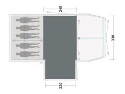 Outwell Mountain Lake 5ATC Flat Woven Carpet -Full Camp Gear 170890 flat woven carpet mountain lake 5atc drawing floorplan2