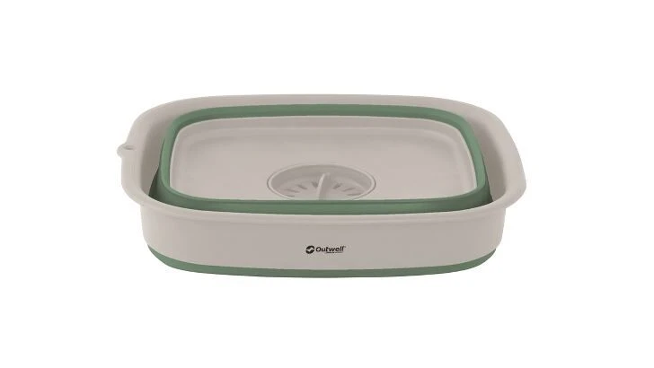 Outwell Collaps Wash Bowl W/drain Shadow Green 4 Outwell Collaps Wash Bowl W/drain Shadow Green - Image 2