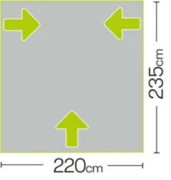 Quest Falcon 220 Poled Porch Caravan Awning (2022) -Full Camp Gear a3500 7 midsize