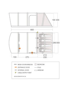 Vango Airbeam Vango Aether Air 450XL Tent (2022) -Full Camp Gear aether air 450xl floorplan low