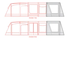 Outdoor Revolution Airedale 7.0se / 9.0se Front Porch Extension -Full Camp Gear airedale 7se 9se front porch extension floorplan 3