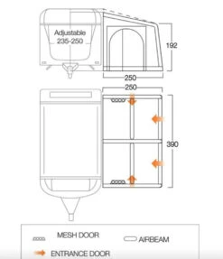 Vango Airbeam Vango Balletto Air 390 Elements Shield Caravan Awning (2023) -Full Camp Gear balletto 390 floor