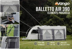 Vango Airbeam Vango Balletto Air 390 Elements ProShield Caravan Awning (2023) -Full Camp Gear balletto air 390 eps