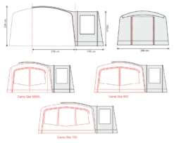 Outdoor Revolution Camp Star Side Porch (500xl, 600, 700) (2022) -Full Camp Gear campstar side porch floorplans 1