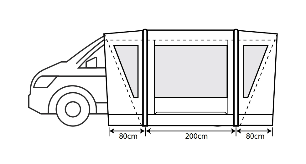 Outdoor Revolution Cayman Combo Air Mid Driveaway Awning (210-255cm) 7 Outdoor Revolution Cayman Combo Air Mid Driveaway Awning (210-255cm) - Image 5