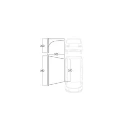 Vango AirBeam Sky Canopy 2.5m -Full Camp Gear floorplan 25 2