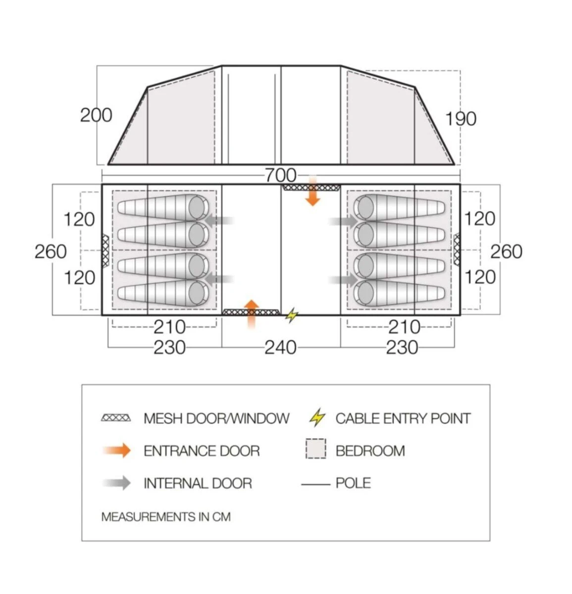 Vango Castlewood 800XL Poled Tent Package (2023) 4 Vango Castlewood 800XL Poled Tent Package (2023) - Image 2