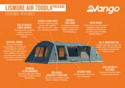 Vango Airbeam Vango Lismore Air 700DLX Tent Package (2023) -Full Camp Gear lismore air 700dlx package