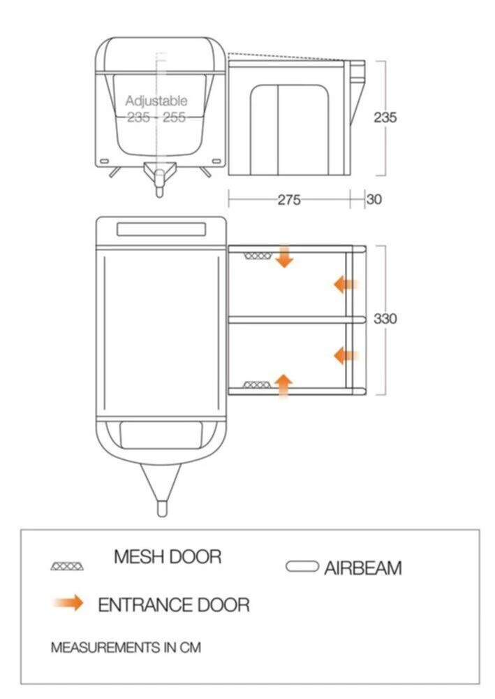 Vango Airbeam Vango Riviera Air 330 Elements ProShield Caravan Awning (2023) 5 Vango Airbeam Vango Riviera Air 330 Elements ProShield Caravan Awning (2023) - Image 3