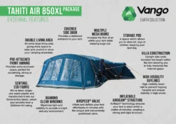 Vango Airbeam Vango Tahiti 850XL Air Tent (2023) -Full Camp Gear tahiti air 850xl package