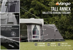 Vango Airbeam Vango Tall Annex Elements ProShield (Balletto And Tuscany) -Full Camp Gear tall annex elements proshield ballettorivieratuscany low res