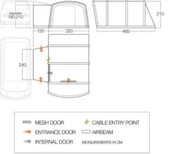Vango Airbeam Vango Galli III Low Airaway Awning (2022) -Full Camp Gear vango 2019 awnings floorplan galli low