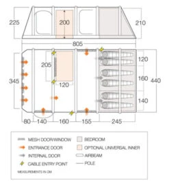 Vango Airbeam Vango Anantara IV TC 650xl Air Tent (2023) -Full Camp Gear vango 2021 airbeam si pro floorplan anantara iii air tc 650xl 1