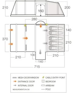 Vango Airbeam Vango Rome II Air 550XL Tent Package (2023) -Full Camp Gear vango 2021 tents floorplan rome air 550xl hi