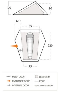 Vango Heddon 100 Tent (2022) -Full Camp Gear vango 2022 tents floorplan heddon 100 low res